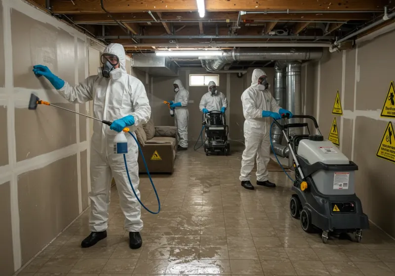 Basement Moisture Removal and Structural Drying process in Luverne, AL